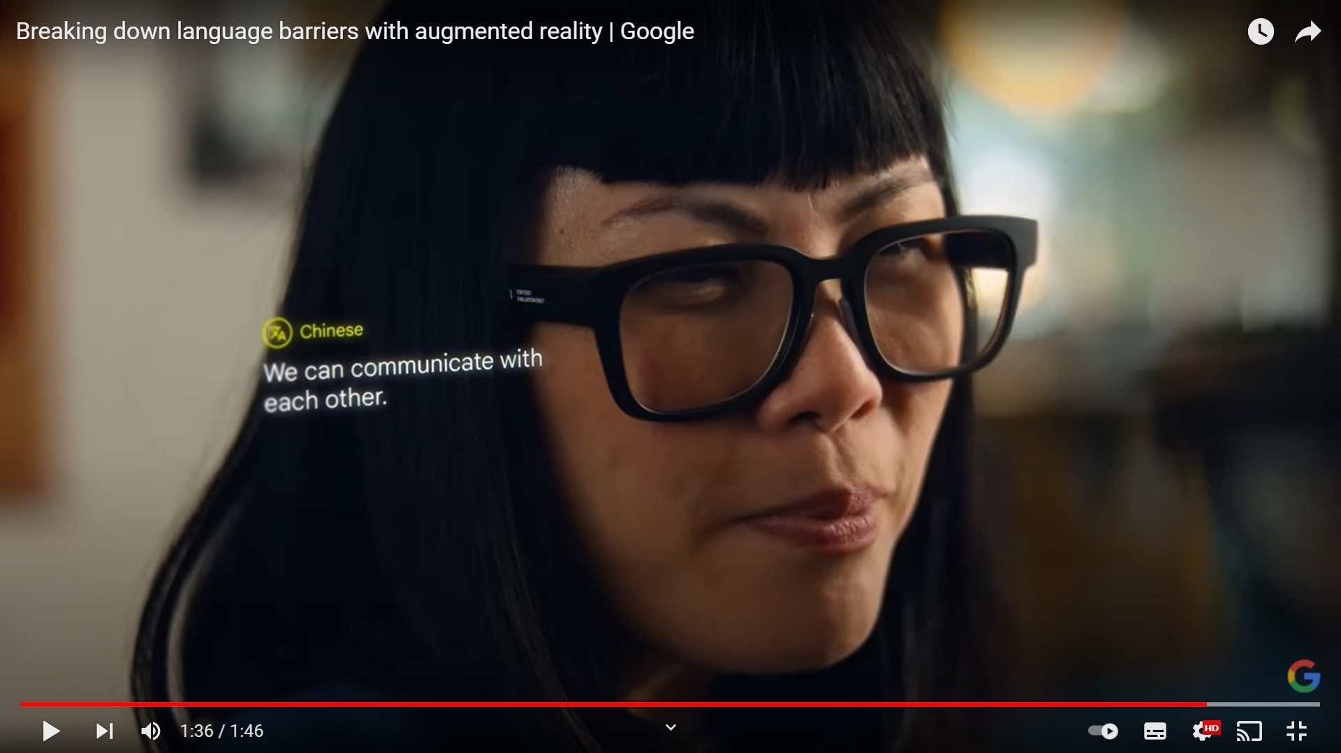 New Google Glasses with augmented reality and real-time translation