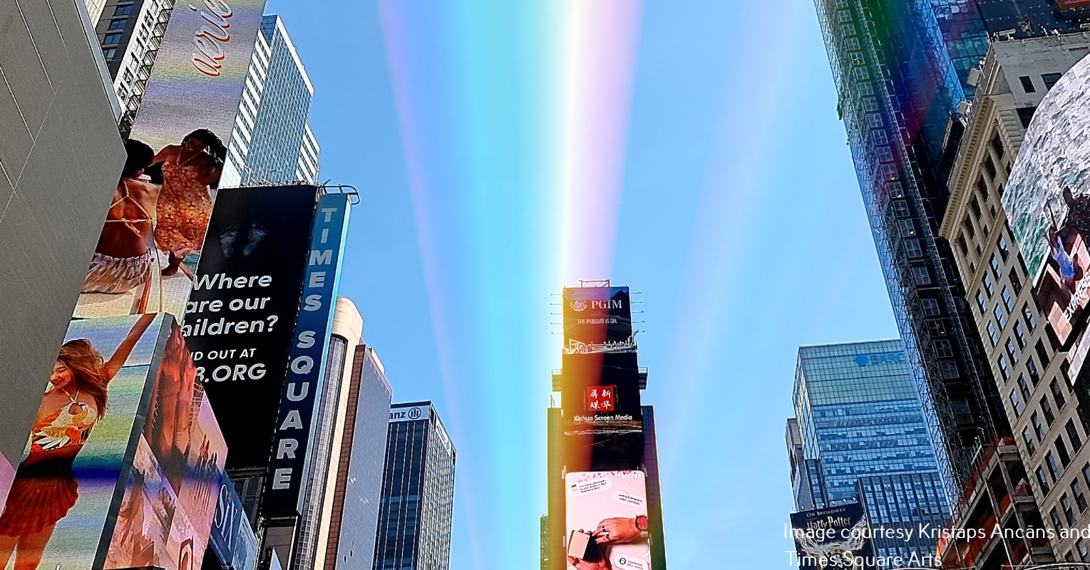 "Polar Rainbow" Public Art Augmented Reality Project Stretches Over Times Square for Pride Month - Untapped New York